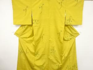 牛蒡模様織出し手織り紬着物